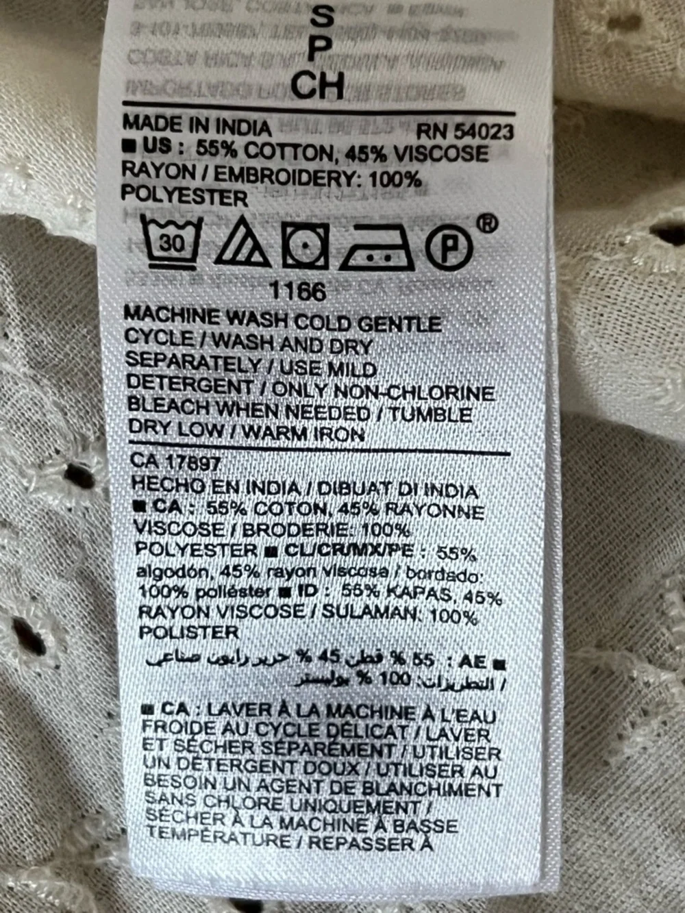 Old Navy Cream Eyelet Button-Front Peasant Blouse - Picture 3 of 6